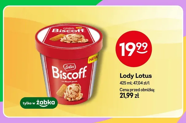 Lody Lotus Biscoff promocja w Żabka