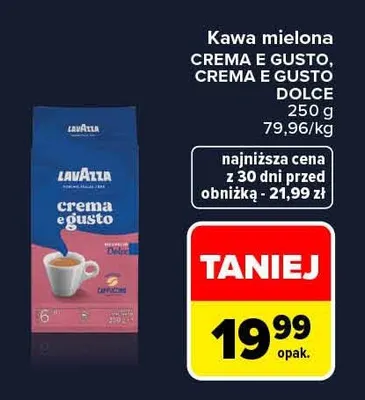 Kawa mielona Crema e Gusto Lavazza promocja w Carrefour