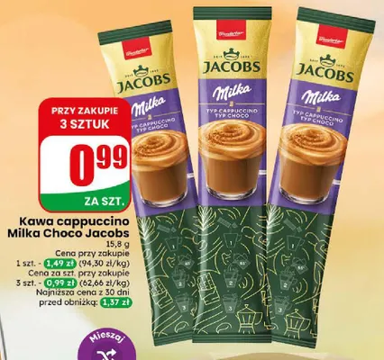 Kawa cappuccino Milka Choco Jacobs promocja w Dino