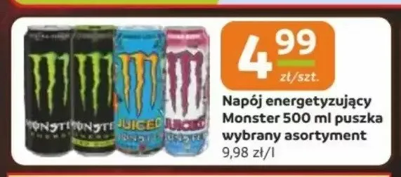 Napój energetyzujący Monster 500ml puszka promocja w Gama