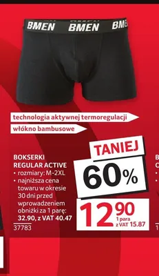 Bokserki Regular Active BMEN promocja w Selgros