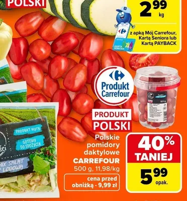 Pomidory daktylowe polskie Carrefour promocja w Carrefour