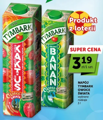 Napój Tymbark Owoce Świata Zielony Banan promocja w Groszek