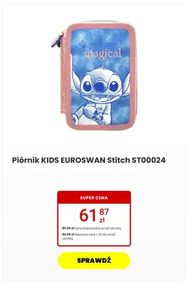 Piórnik Kids Euroswan Stitch promocja w Media Expert