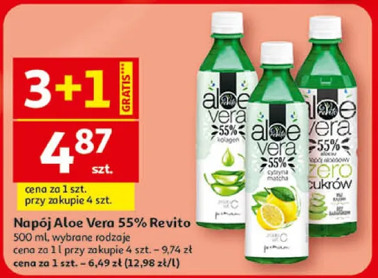 Napój Aloe Vera 55% Revito 500 ml, wybrane rodzaje promocja w Auchan