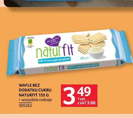 Wafle bez dodatku cukru Naturfit 155g promocja w Selgros