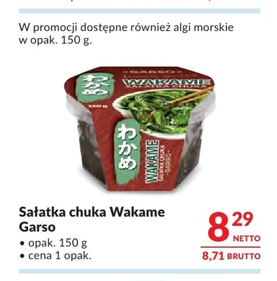 Sałatka chuka Wakame Garso promocja w Makro
