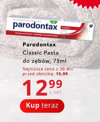 Pasta do zębów Parodontax Classic promocja w Poczta Polska