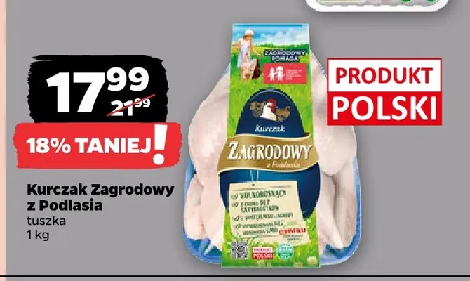 Kurczak Zagrodowy z Podlasia tuszka promocja w Netto