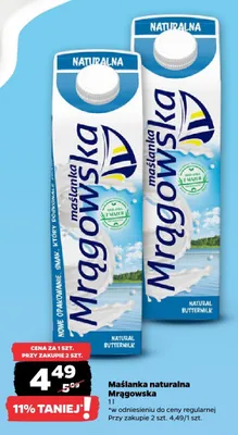 Maślanka naturalna Mrągowska promocja w Netto
