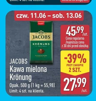 Kawa mielona Jacobs Krönung promocja w Aldi