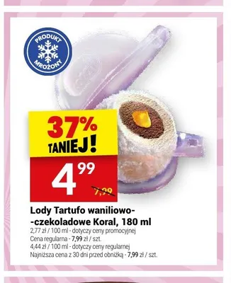 Lody Tartufo waniliowo-czekoladowe Koral promocja w Twój Market
