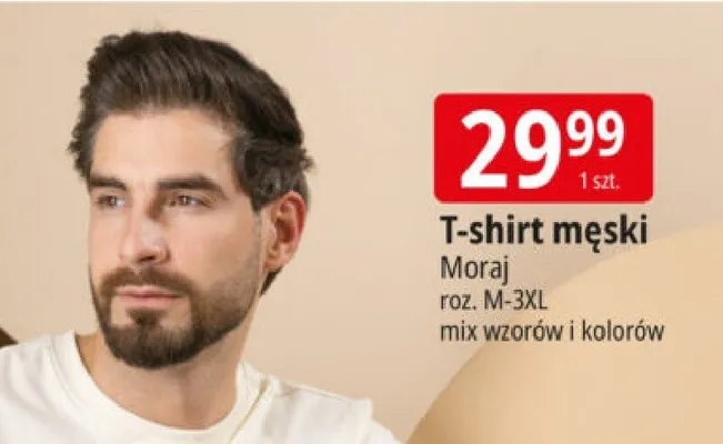 T-shirt męski Moraj roz. M-3XL mix wzorów i kolorów promocja w Leclerc