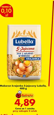 Makaron krajanka 5-jajeczny Lubella promocja w Biedronka