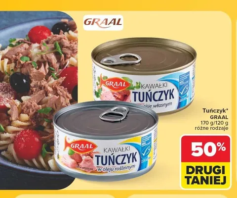 Kawałki tuńczyka w sosie własnym Graal promocja w Carrefour