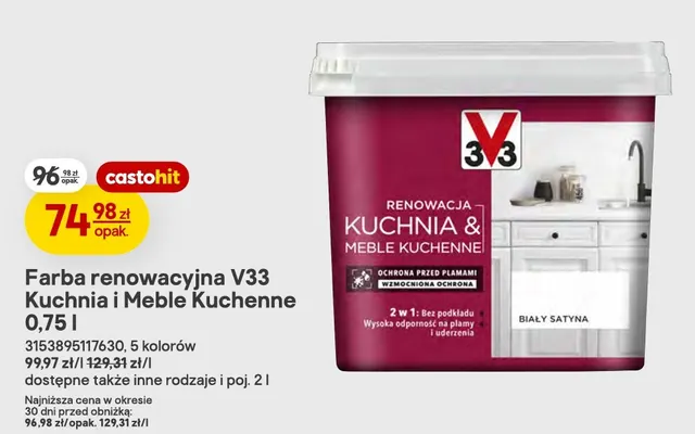 Farba renowacyjna V33 Kuchnia i Meble Kuchenne promocja w Castorama
