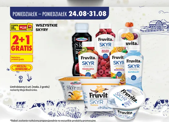 Skyr jogurt pitny Piątnica promocja w Biedronka