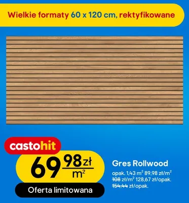 Gres Rollwood 60x120 cm rektyfikowany promocja w Castorama