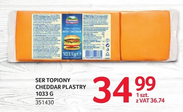 Ser topiony cheddar w plastrach Hochland promocja w Selgros