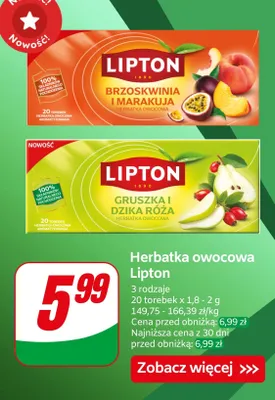 Herbatka owocowa gruszka i dzika róża promocja w Dino