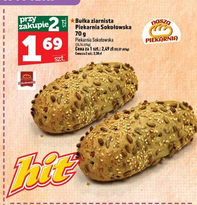 Bułka ziarnista Piekarnia Sokołowska promocja w TOPAZ