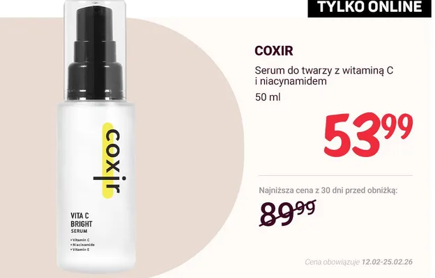 Serum do twarzy z witaminą C i niacynamidem promocja w Rossmann