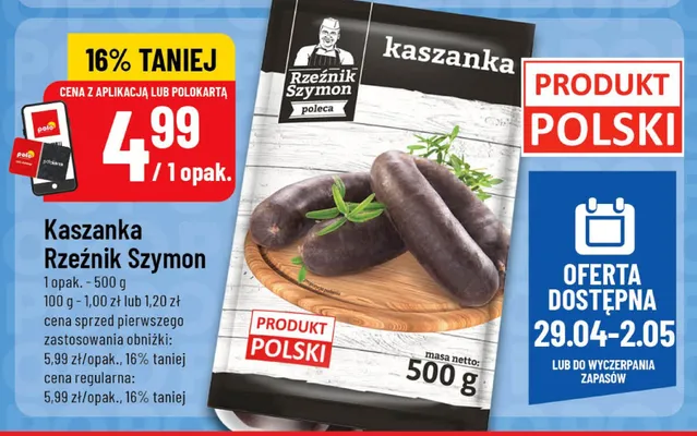 Kaszanka Rzeźnik Szymon polska promocja w POLOmarket