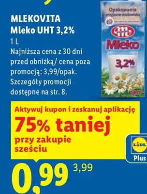 Mleko UHT 3,2% promocja w Lidl