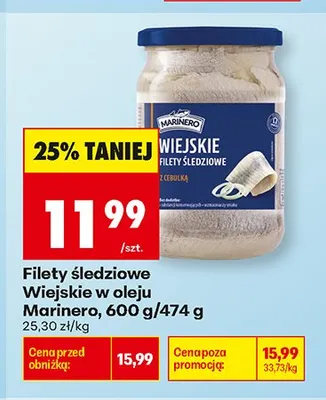 Filety śledziowe Wiejskie w oleju Marinero promocja w Biedronka