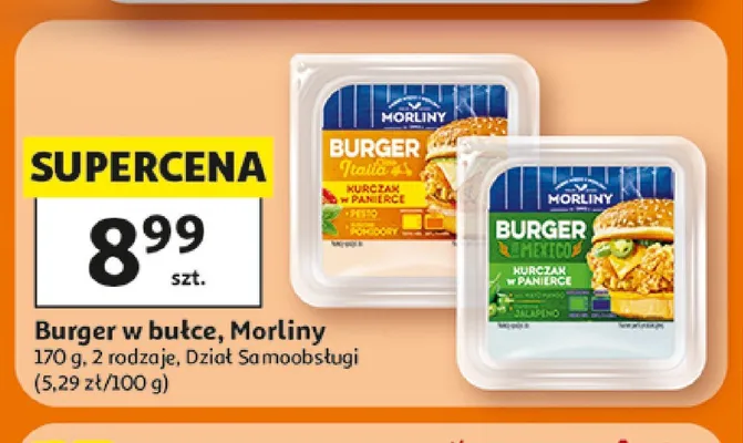 Burger w bułce Morliny Mexico promocja w Auchan