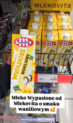 Mleko waniliowe Mlekovita Wypasione promocja w Aldi