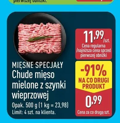 Chude mięso mielone z szynki wieprzowej Mięsne Specjały promocja w Aldi