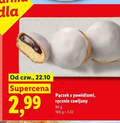 Pączek z powidłami ręcznie zawijany promocja w Lidl