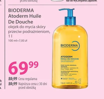 Olejek do mycia skóry przeciw podrażnieniom Atoderm Huile De Douche Bioderma promocja w Hebe