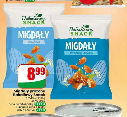 Migdały prażone solone Bakaliowy Snack promocja w Dino