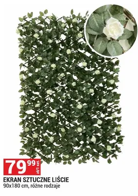 Ekran sztuczne liście 90x180cm promocja w Merkury Market