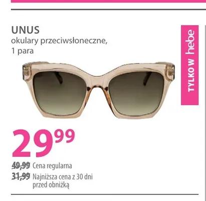 Okulary przeciwsłoneczne UNUS promocja w Hebe
