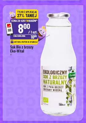 Sok Bio z brzozy Eko-Wital promocja w POLOmarket
