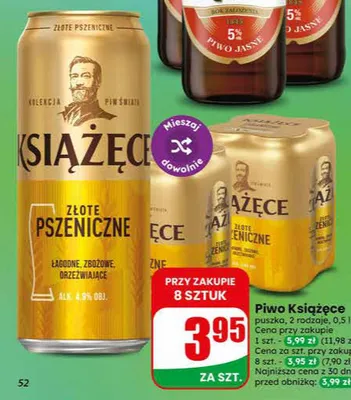 Piwo Książęce puszka promocja w Dino