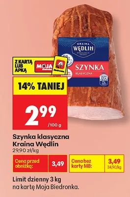 Szynka klasyczna promocja w Biedronka