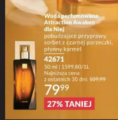 Woda perfumowana Avon Attraction Awaken dla Niej promocja w AVON