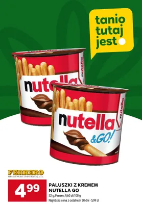 Paluszki z kremem Nutella Go promocja w Stokrotka