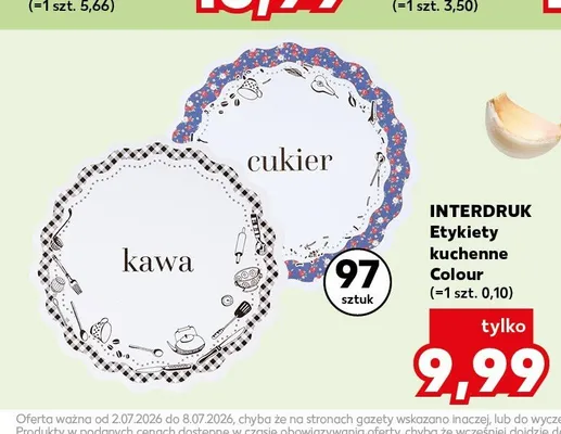 Etykiety kuchenne Interdruk Colour 97-pak promocja w Kaufland