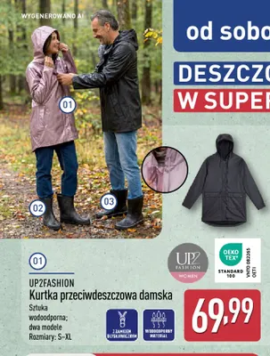 Kurtka przeciwdeszczowa damska UP2FASHION promocja w Aldi