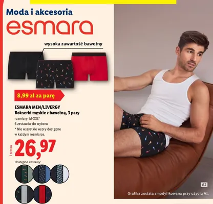 Bokserki męskie Esmara Men / Livergy promocja w Lidl