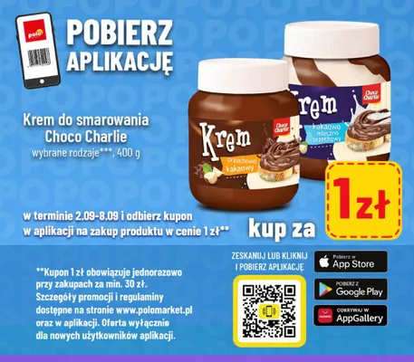 Krem do smarowania kakaowo-mleczno-orzechowy Choco Charlie promocja w POLOmarket