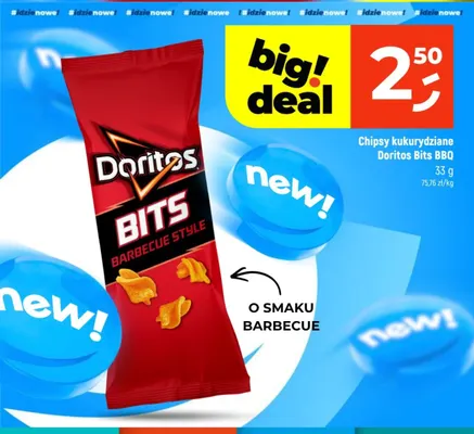 Chipsy kukurydziane Doritos Bits BBQ promocja w Dealz