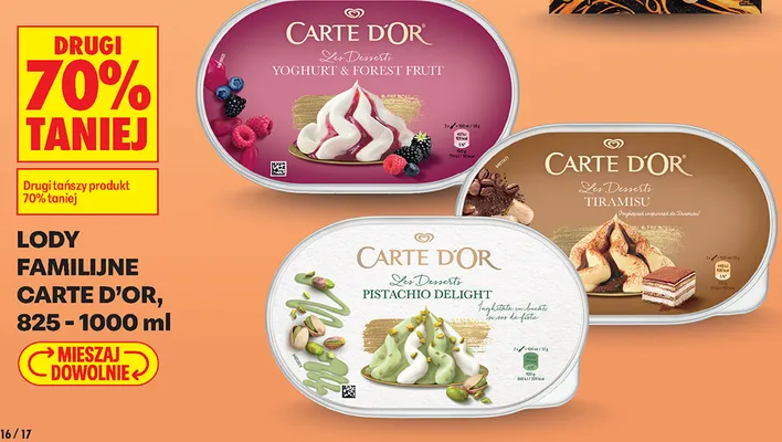 Lody familijne Carte D'Or Pistachio Delight promocja w Biedronka
