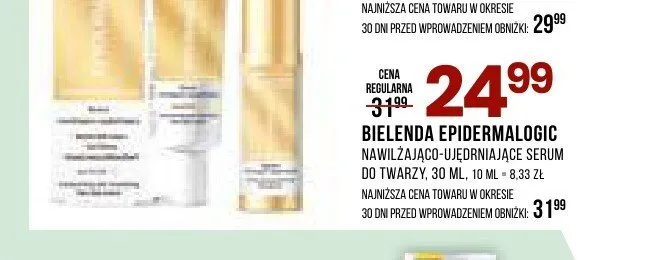 Nawilżająco-ujędrniające serum do twarzy Bielenda Epidermalogic promocja w Drogerie Natura