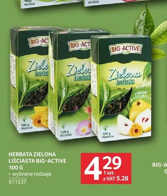 Herbata zielona liściasta Big-Active promocja w Selgros